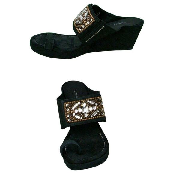 Donald J. Pliner | Shoes | Donald Pliner Black Metallic  Donald Pliner Black Metallic Leather Beaded Flexible Sole Peace Shoe $295 NIB